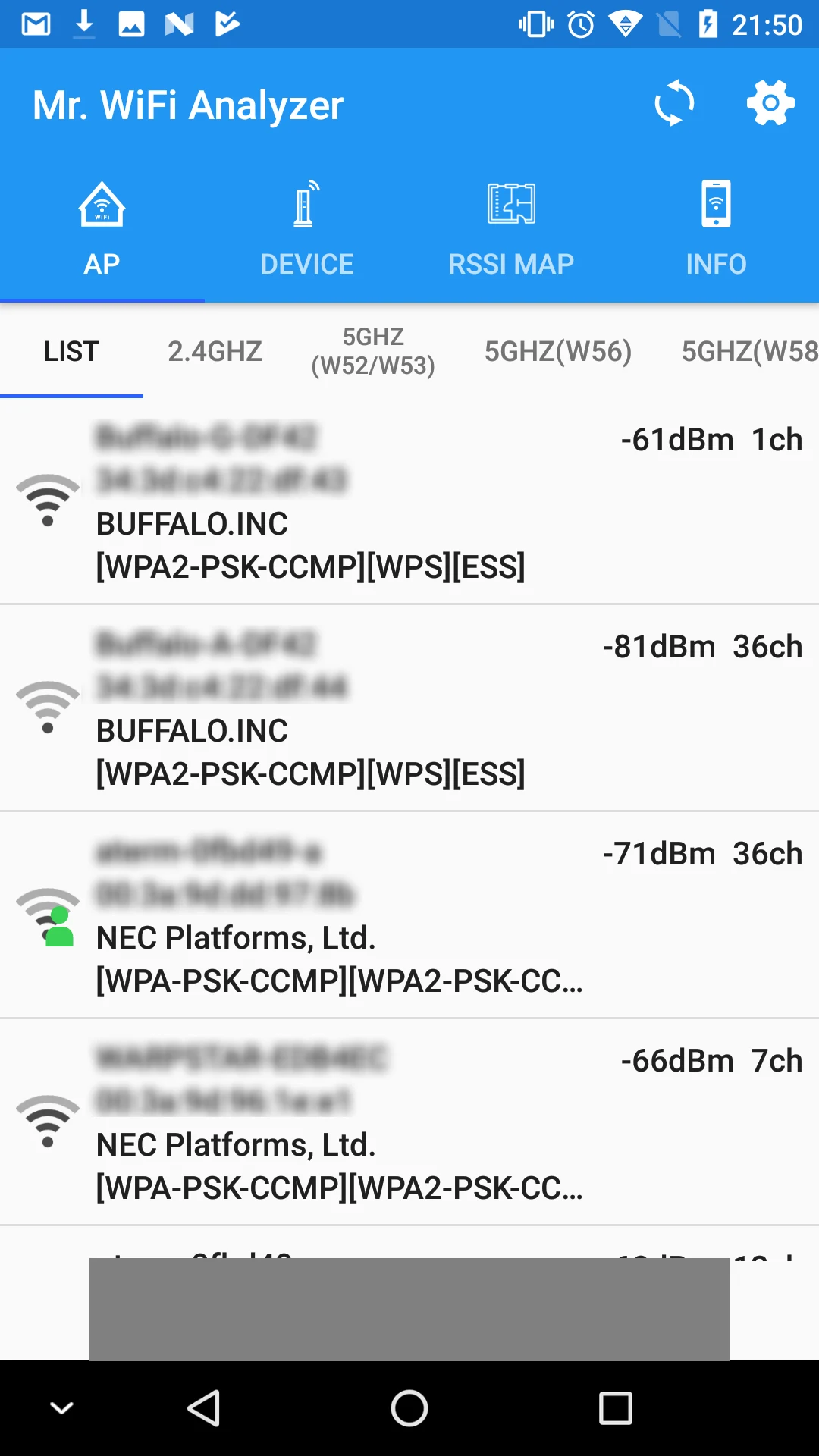 WiFi Analyzer screenshot