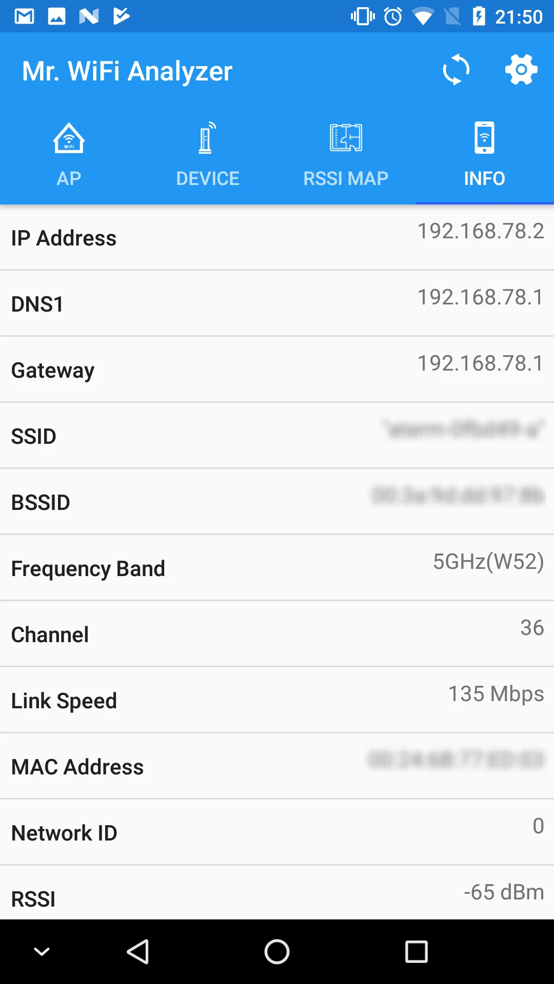 WiFi Analyzer screenshot